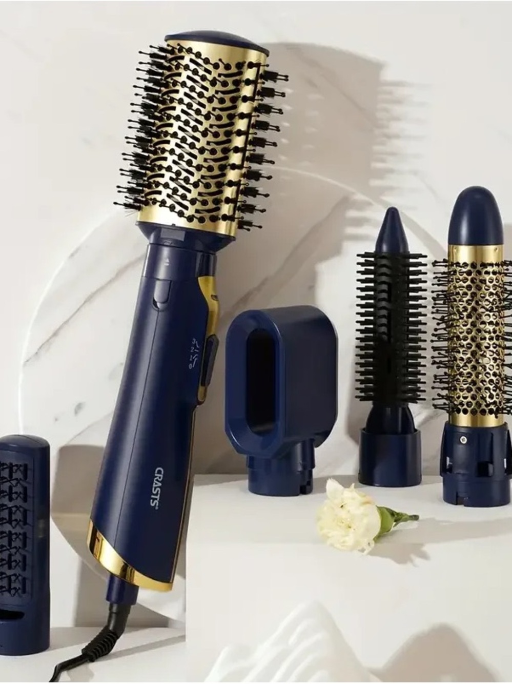 Navy Blue & Gold Hot Air Styling Brush